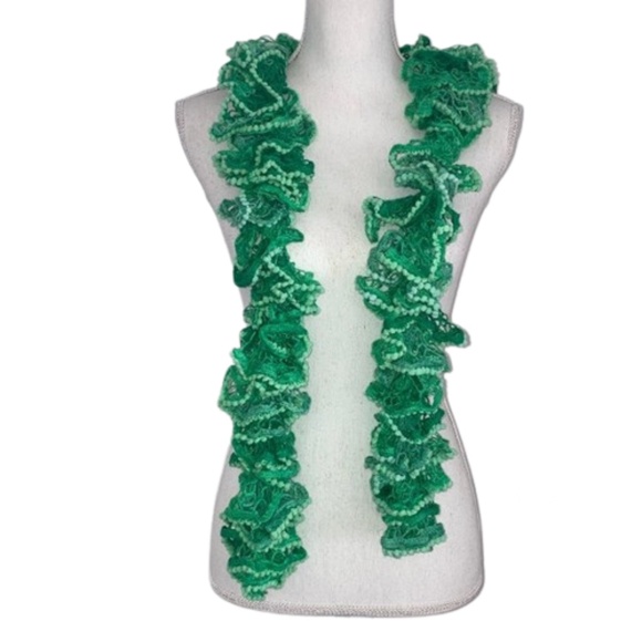 Green Boa Knit Scaft Jungle Ruffle Sash St Paddy's Day Saint Patrick 317 - Picture 1 of 6